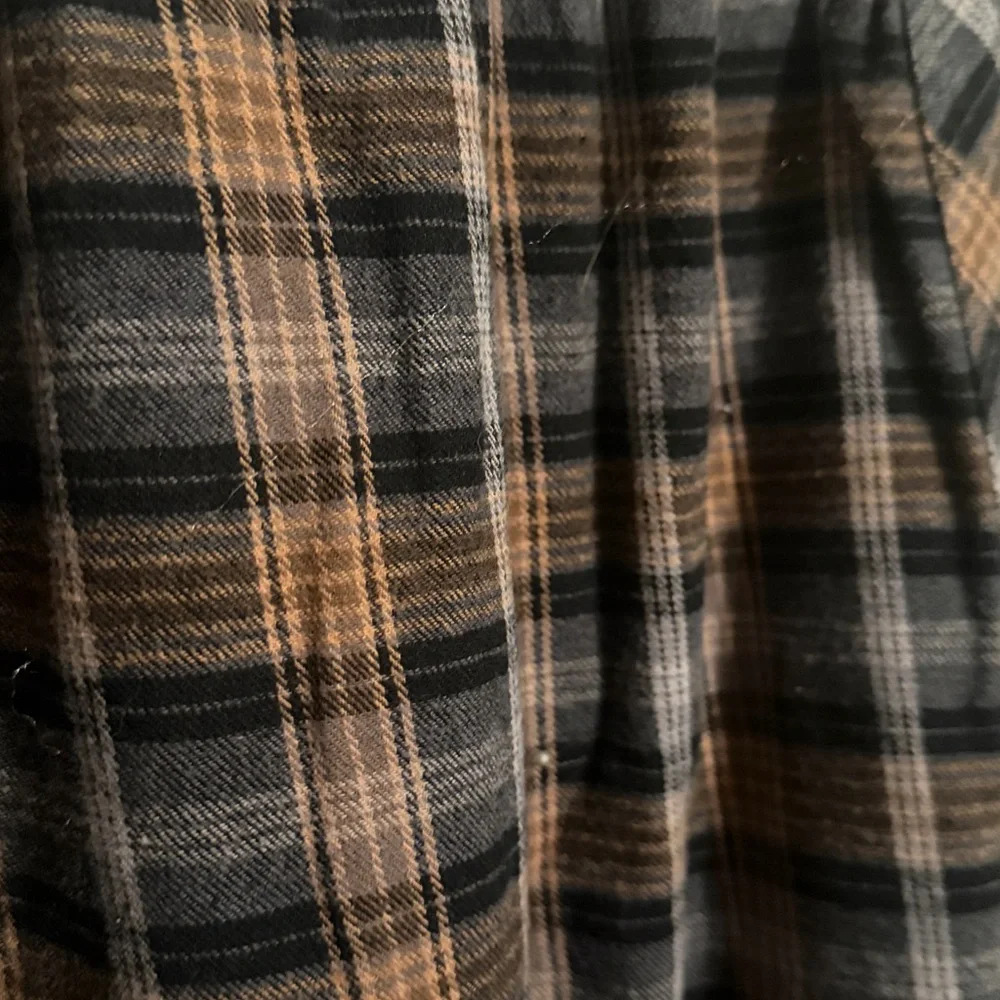 Natural Life Wide Leg Plaid Pants - Black and Brown - Picture 2 of 3